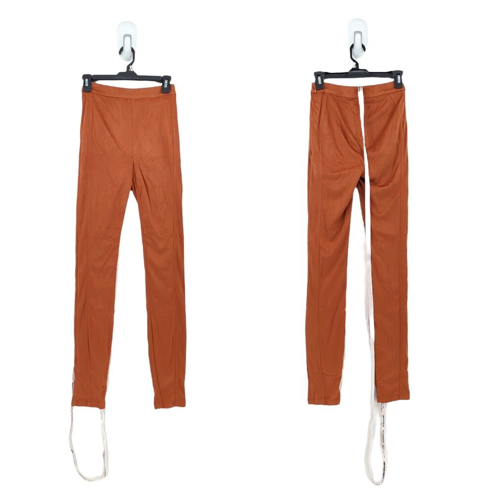 HOUSE OF CB Women XS Sazan Leggings Tan Brown Faux Suede High Waist Rise NEW